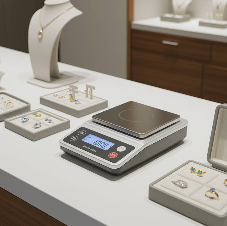 Correct placement of jewelry scales