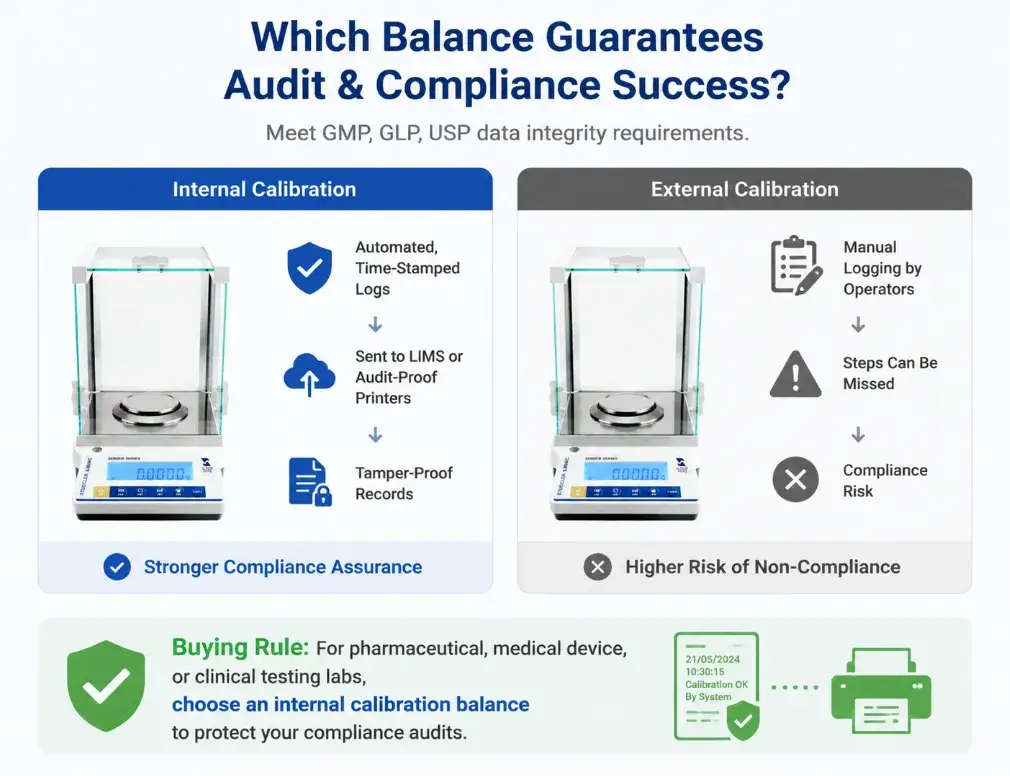 Compliance guide for analytical balances meeting GMP, GLP, and USP data integrity standards.